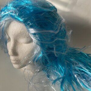 Blue & White Long Wavy Cosplay Wig
